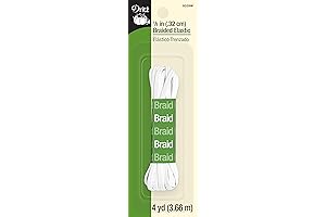 Dritz 1/8-Inch Wide White Braided Elastic Bands