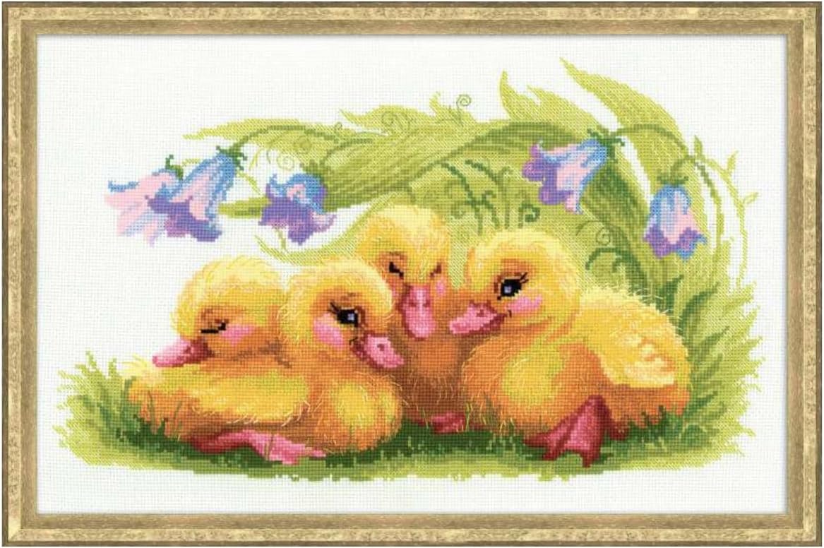 RIOLIS 14 Count Funny Ducklings Counted Cross Stitch Kit, 15.75 x 9.75