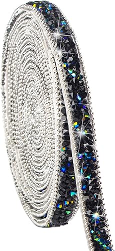 Miniatura 9 de Ribbli Tiras de diamantes de imitación de resina autoadhesivas, para manualidades, rollo de envoltura rosa brillante para decoración de pasteles