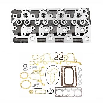 V1902 Cylinder Head & Full Gasket for Kubota KX151 K101 L3350 R400 /Scat Track S1350 1300HD 1650 /Bobcat 231 /New Holland L555 L553 |15476-03040,07916-24305,07916-29615