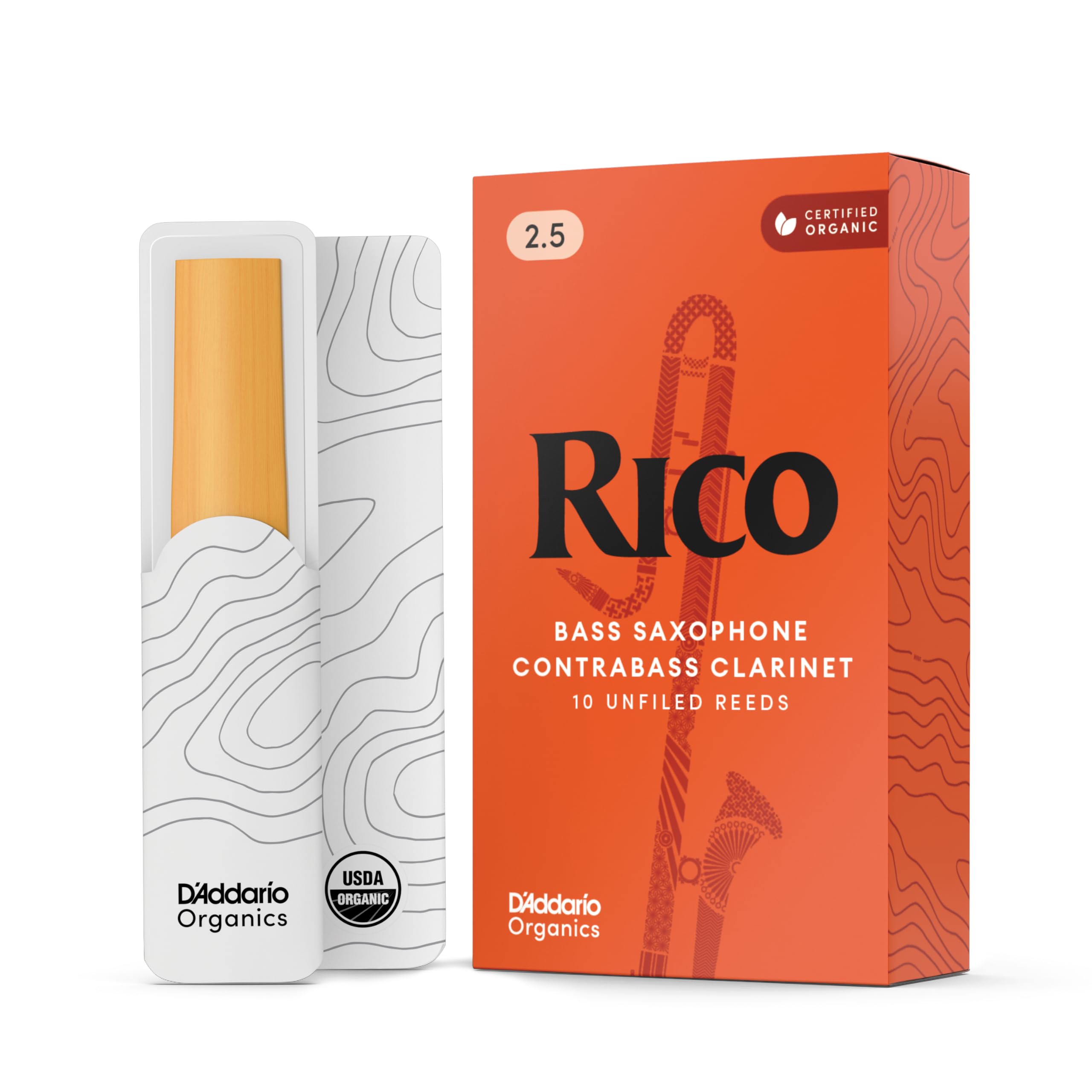Rico 2.5 Strength Reeds for Contrabass Clarinet (Pack of 10)
