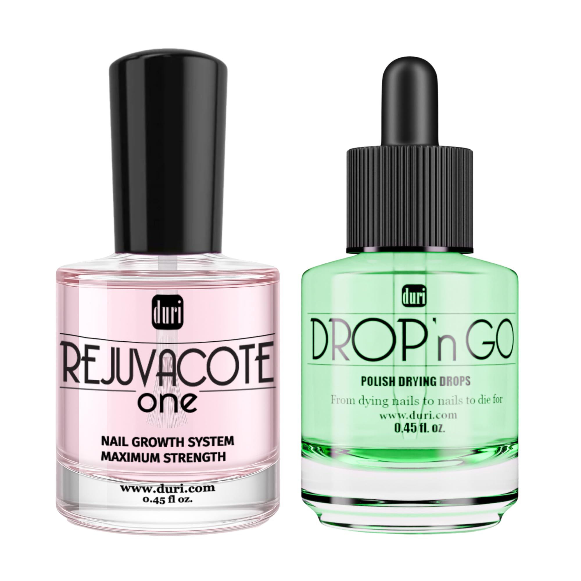 Rejuvacote 1 Nail Growth System and duri Drop'n Go Polish Drying Drops Combo
