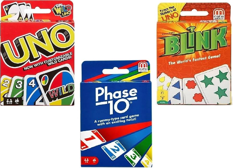 Amazon.co.jp: Mattel Uno Blink and Phase 10 カードゲーム コンボ 3