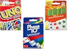 Mattel Uno, Blink and Phase 10 Card Game, Combo Pack of 3