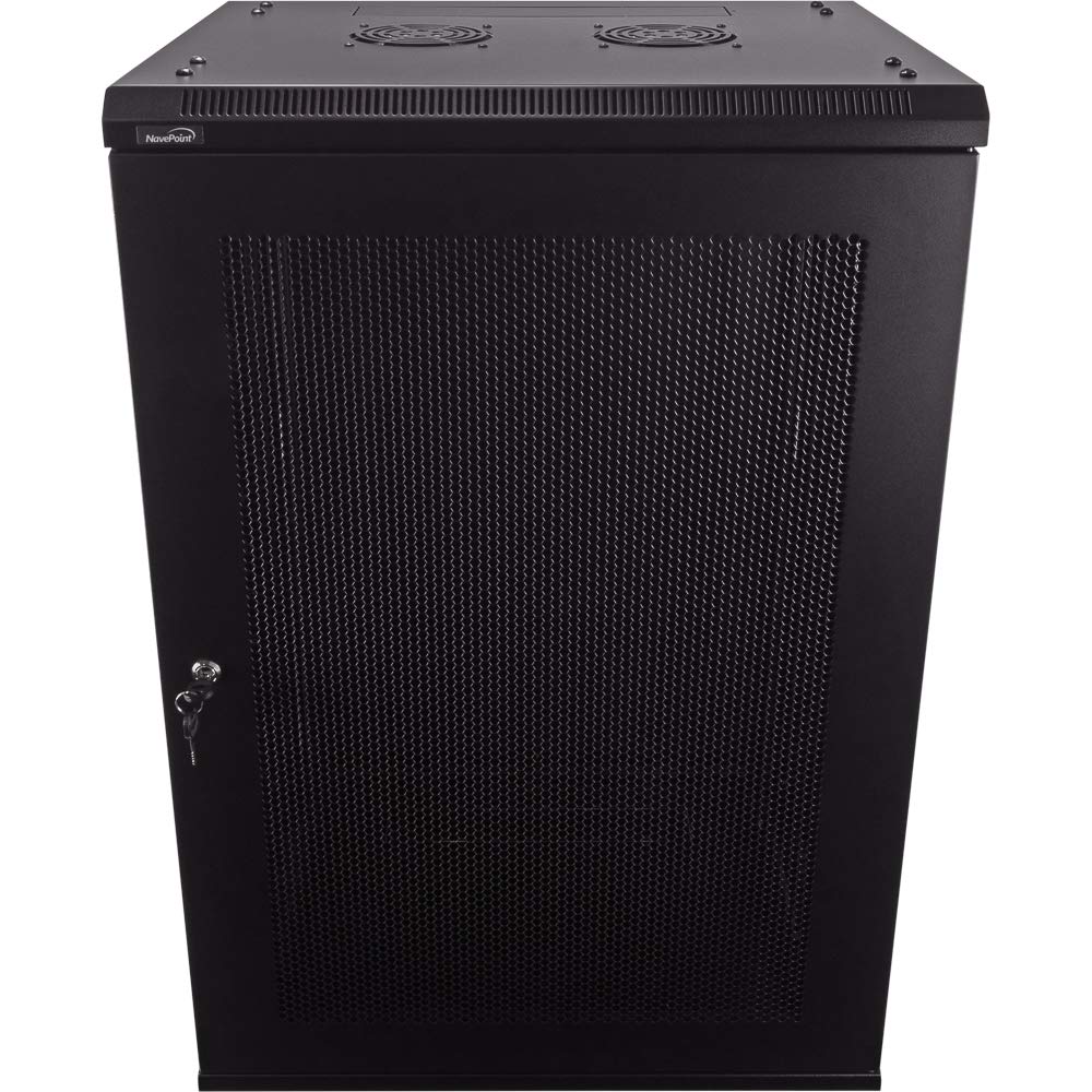 NavePoint 18U Deluxe IT Wallmount Cabinet Enclosure 19-Inch Server Network Rack with Locking Perfora