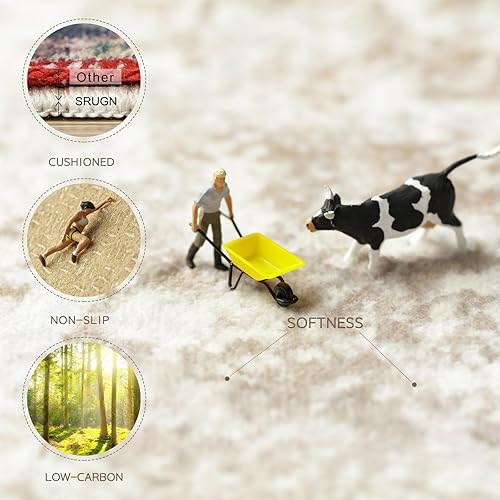 Miniatura 3 de Tapete lavable de 8 x 10 pies para el hogar, moderno, abstracto, grande, lana sintética ultrasuave, retro, antideslizante, no desprende pelusa, pelo