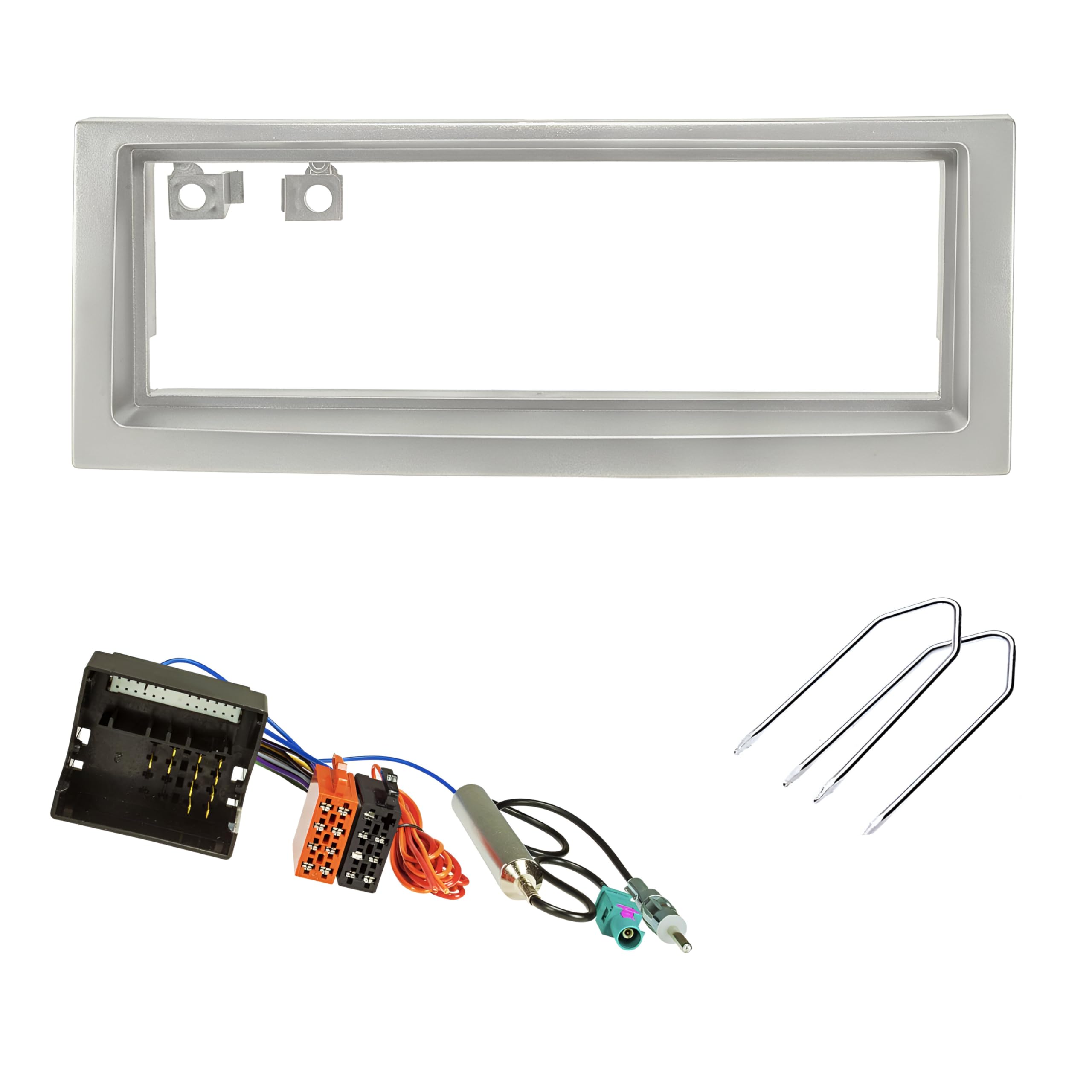 Sound-way Kit Montage Autoradio, Marco 1 DIN Radio de Coche, Adaptador Antena, Cable Adaptador Conector ISO, Llaves Desmontaje Compatible con Citroen C5, Peugeot 407