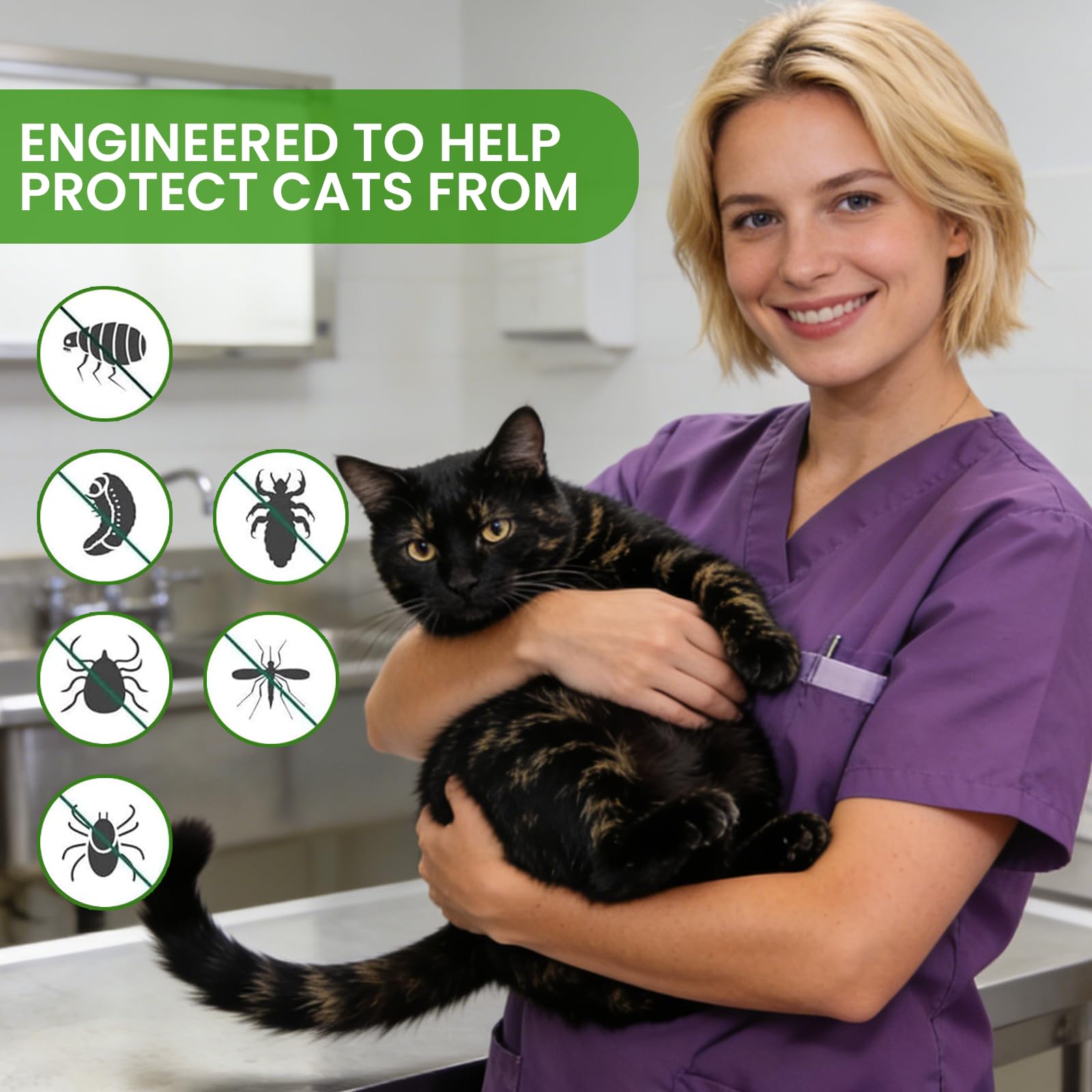 Verstellbares Katzenhalsband 2er Set mit natürlichen Pflanzenextrakten – Komfort & Langzeitpflege bis zu 16 Monate, Wasserfest, Leicht & Angenehm für Katzen ab 7 Wochen - 3