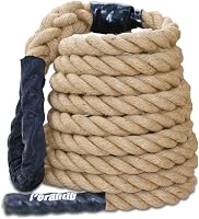 Perantlb 1.5" Natural Jute Climbing Rope for Fitness Training - Outdoor Gym Workout Rope, 10-50ft Lengths