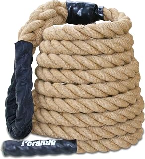 Perantlb 1.5" Natural Jute Climbing Rope for Fitness Training - Outdoor Gym Workout Rope, 10-50ft Lengths