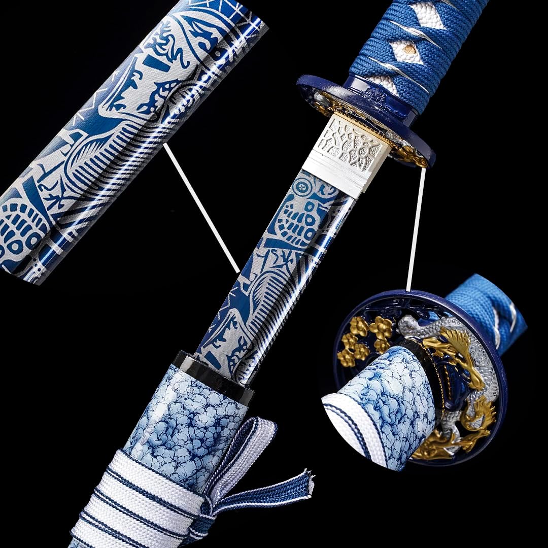 Kamaiwo-1045/1060 Clay Tempering high Carbon Steel Hademade Heat Tempered Full Handmade Hand Forged Japanese Katana Authentic,Sword Real Weapons,Full Tang,Functional,Practical Sharp - Image 4