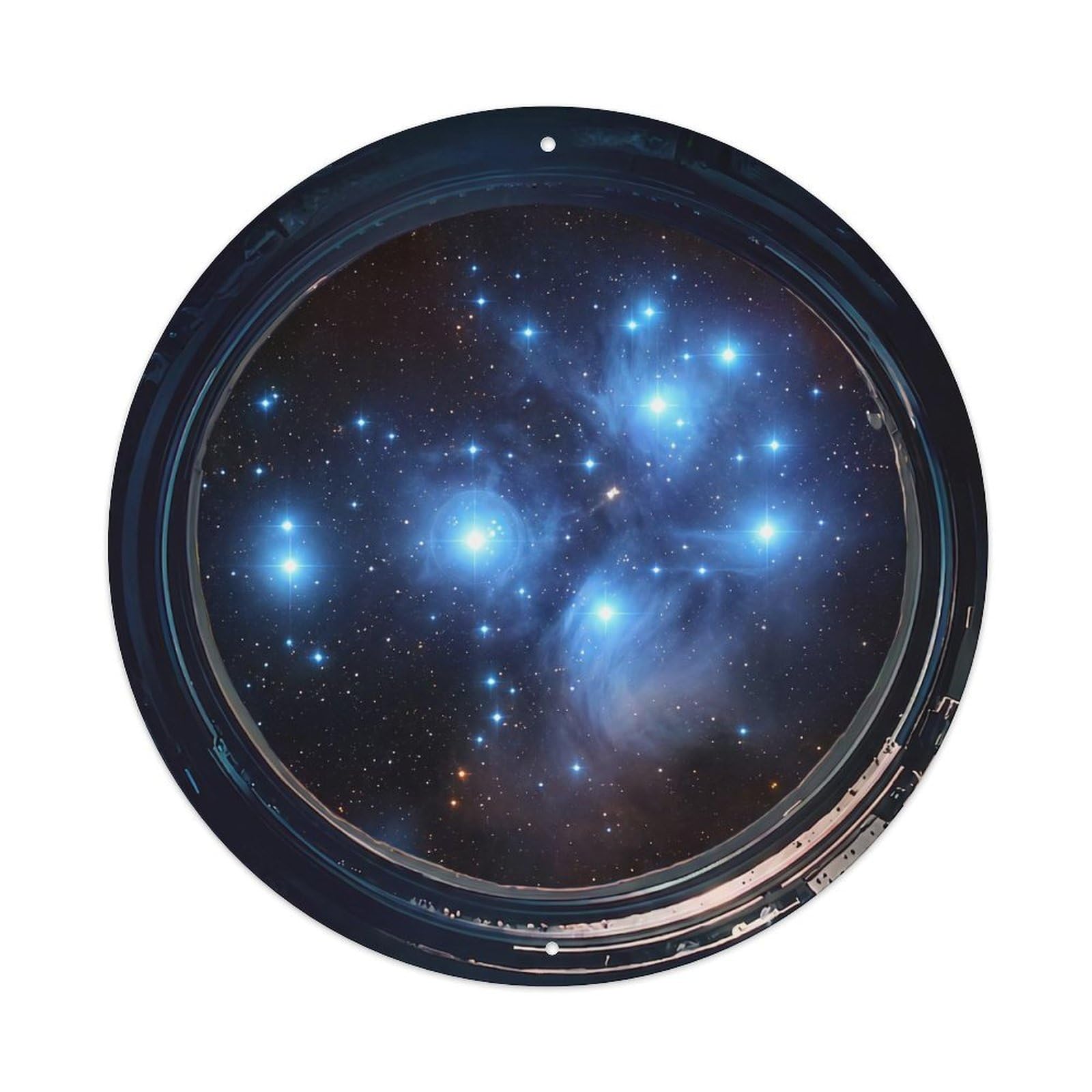 Open Star Cluster Porthole View Metal Tin Sign