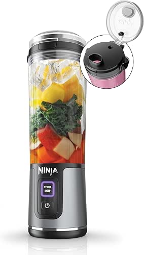 Ninja BC151BK Blast Portable Blender, Cordless, 18oz. Vessel, Personal Blender-for