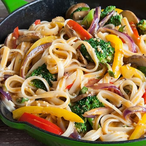 Vista 11 de A Taste of Thai Fettuccine - Fideos de arroz (corte recto), sabor tailandés de calidad de restaurante en cuestión de minutos, vegano, sin gluten