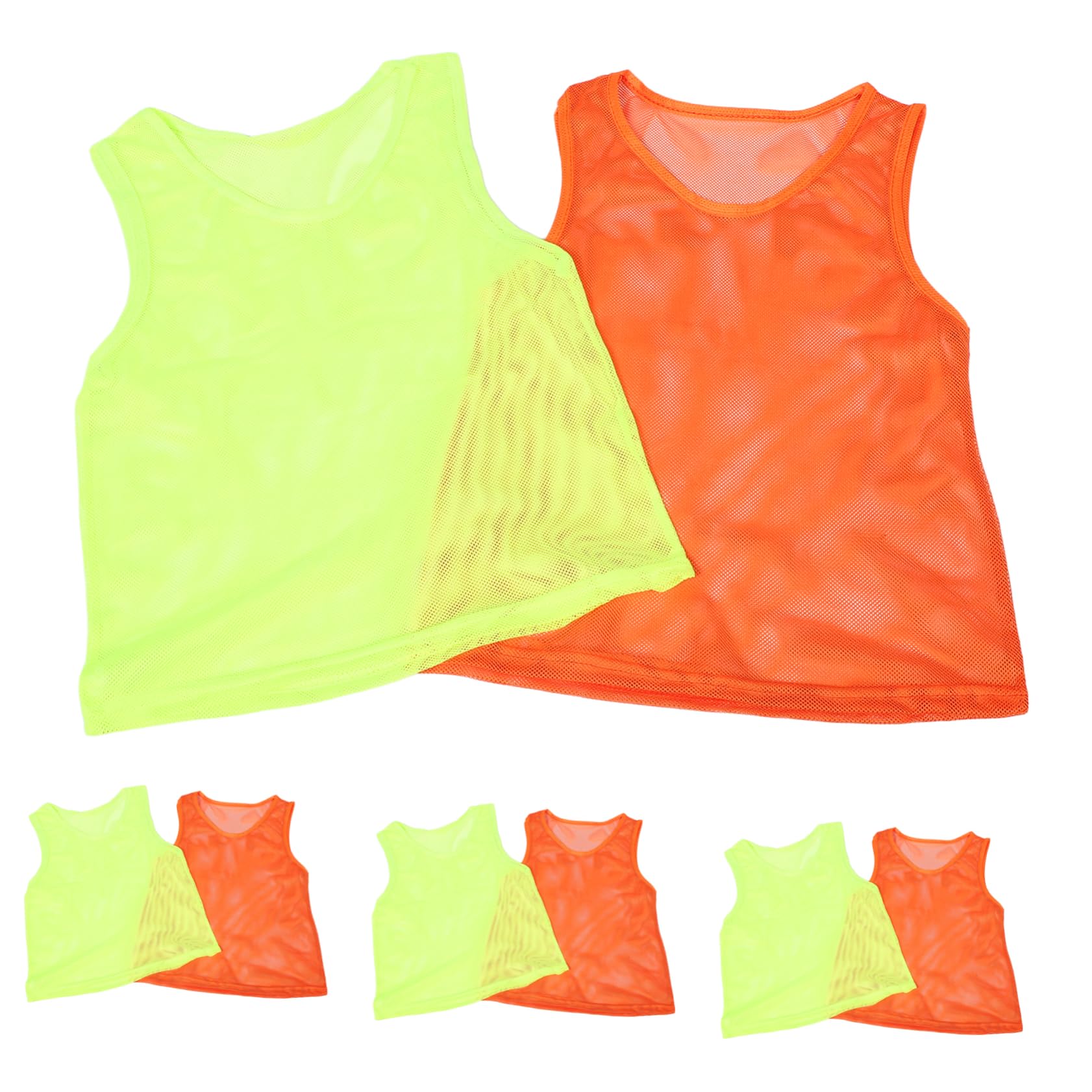 Sosoport Soccer Basketball Team Training Vests 12pcs Kids Durable Pinnies Comfortable Polyester Bright Washable for Youth Sports Activities