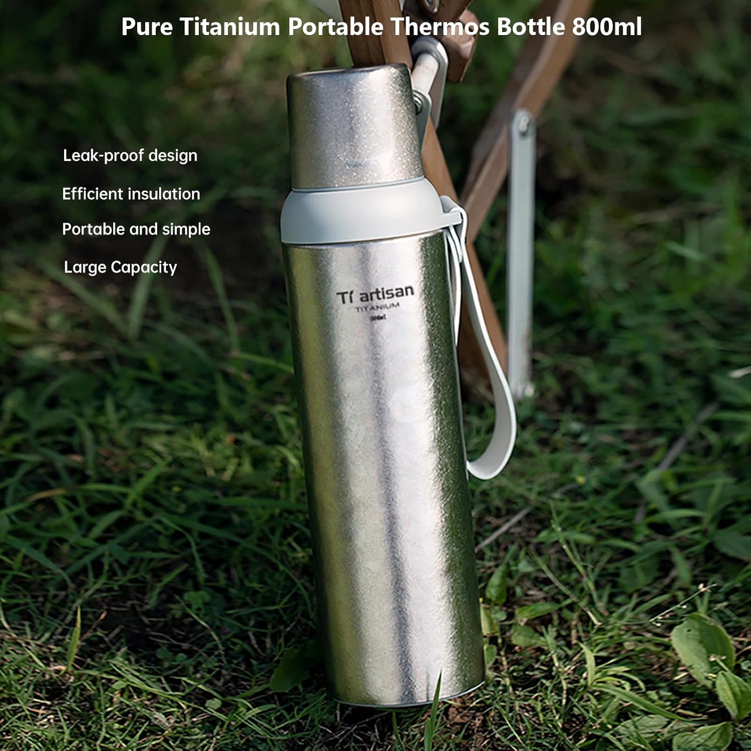 Titanium Water Bottle Sport Bottle 27oz/800ml Ultralight Leakproof for Outdoor Camping Hiking - Image 3