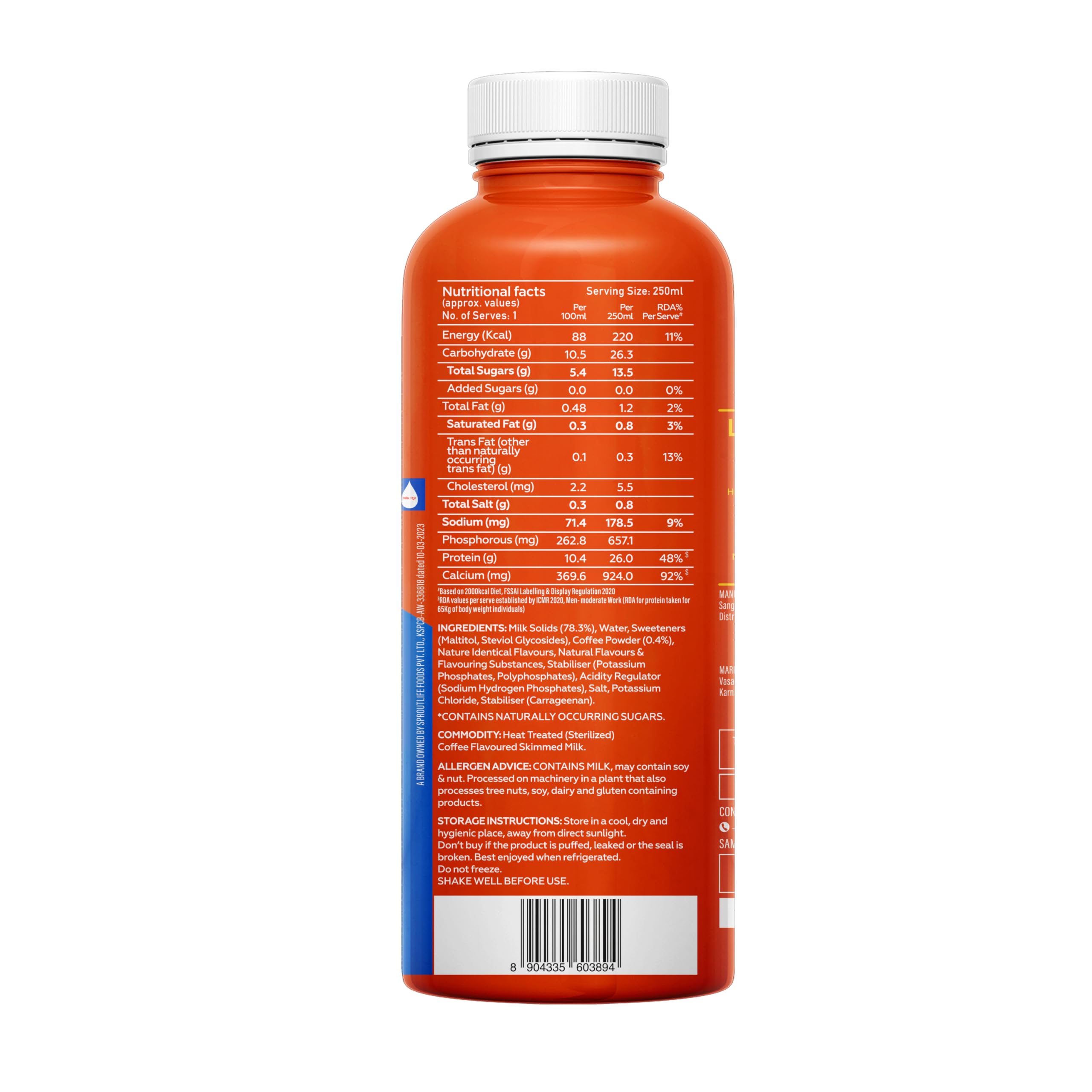 Yogabar 26g Protein Shake - Monthly Pack | Goodness of Protein & Premium Coffee | 26g Protein Milkshake with No Added Sugar | Ideal for Early Mornings, Pre & Post Workouts Energy Drink | 24 Bottles, 250ml each (Cold Coffee) 1