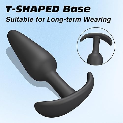 Miniatura 3 de Juego de 4 tapones anales de silicona para principiantes a avanzados, kit de entrenamiento con base acampanada para mujeres, hombres, cómodo de uso