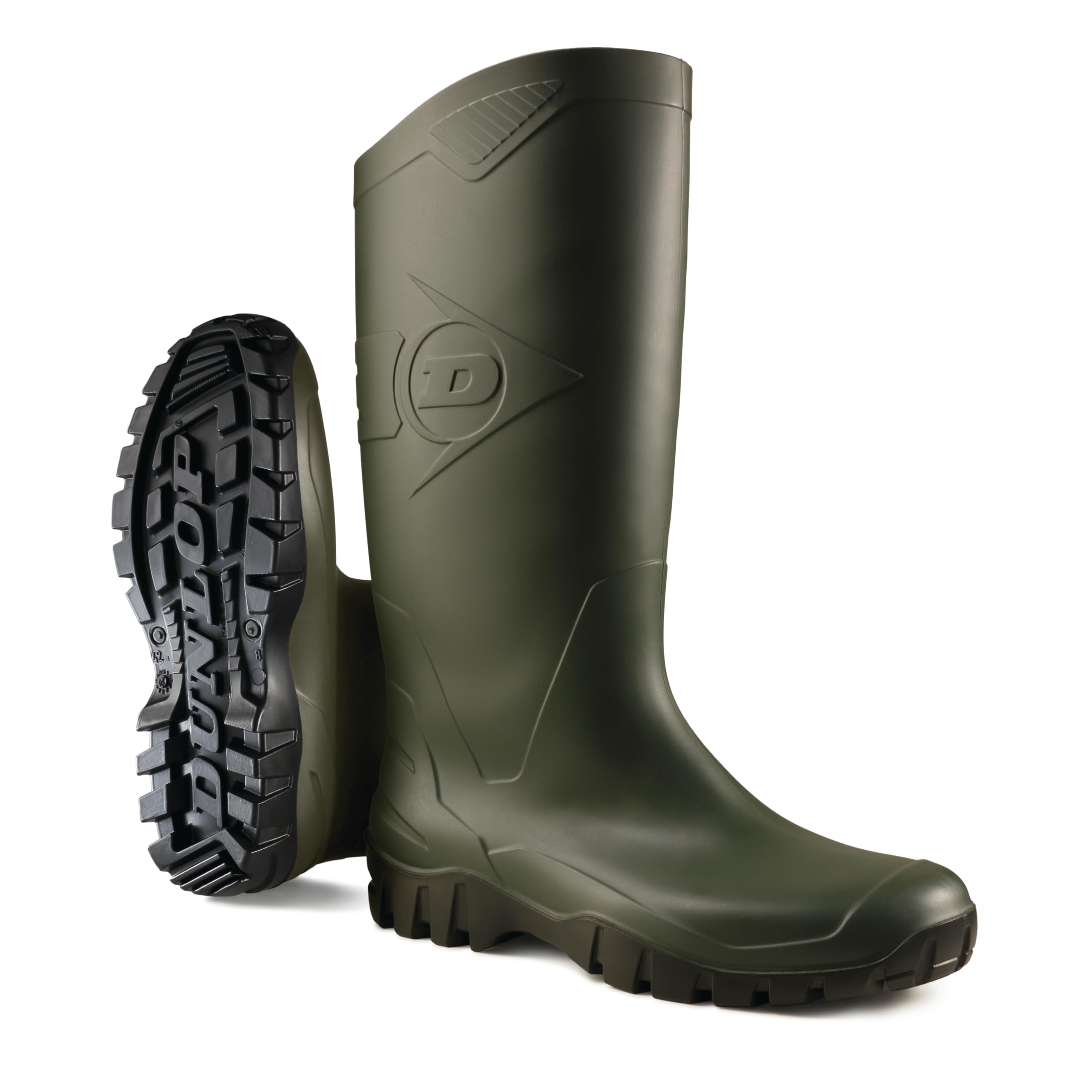 DUNLOP Dane Knee-high Waterproof Wellies, PVC, Green, UK 7