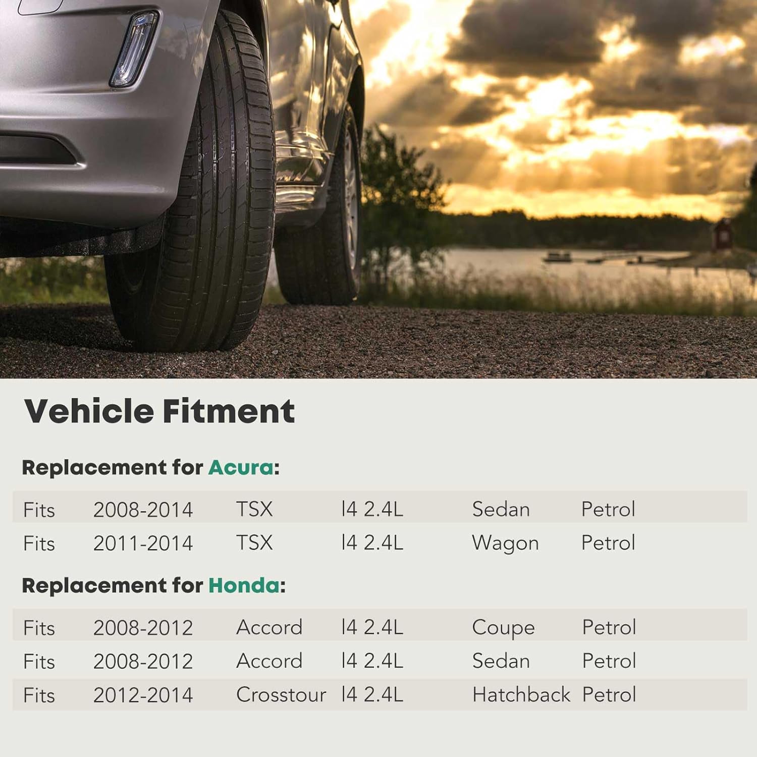 Engine Oil Pan and Drain Plug Replacement for Honda Accord 2008-2012 Crosstour 2012-2014 & Acura TSX 2008-2014, 2.4L Gas