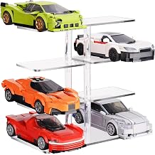 NiHome Display Stand for Lego Speed Champions, 4-Tier Acrylic Garage, Clear