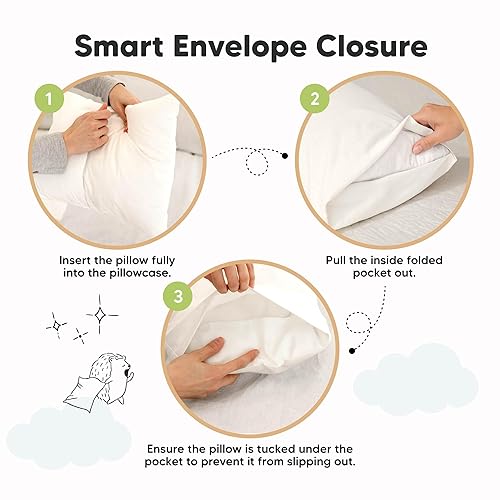 Miniatura 4 de KeaBabies Funda de almohada para niños pequeños de 13 x 18 pulgadas, funda de almohada de algodón orgánico para niños, niñas, funda de algodón suave