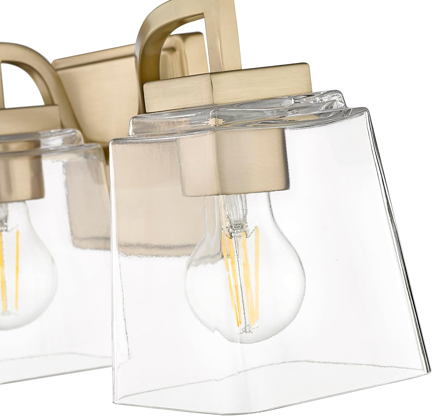 ML Lighting | Avenna Collection | 24003-MG | 3 Light Vanity in Modern Gold Finish with Clear Glass Shade | Versatile Design That adds High-End Texture and Elegance to Your Bathroom