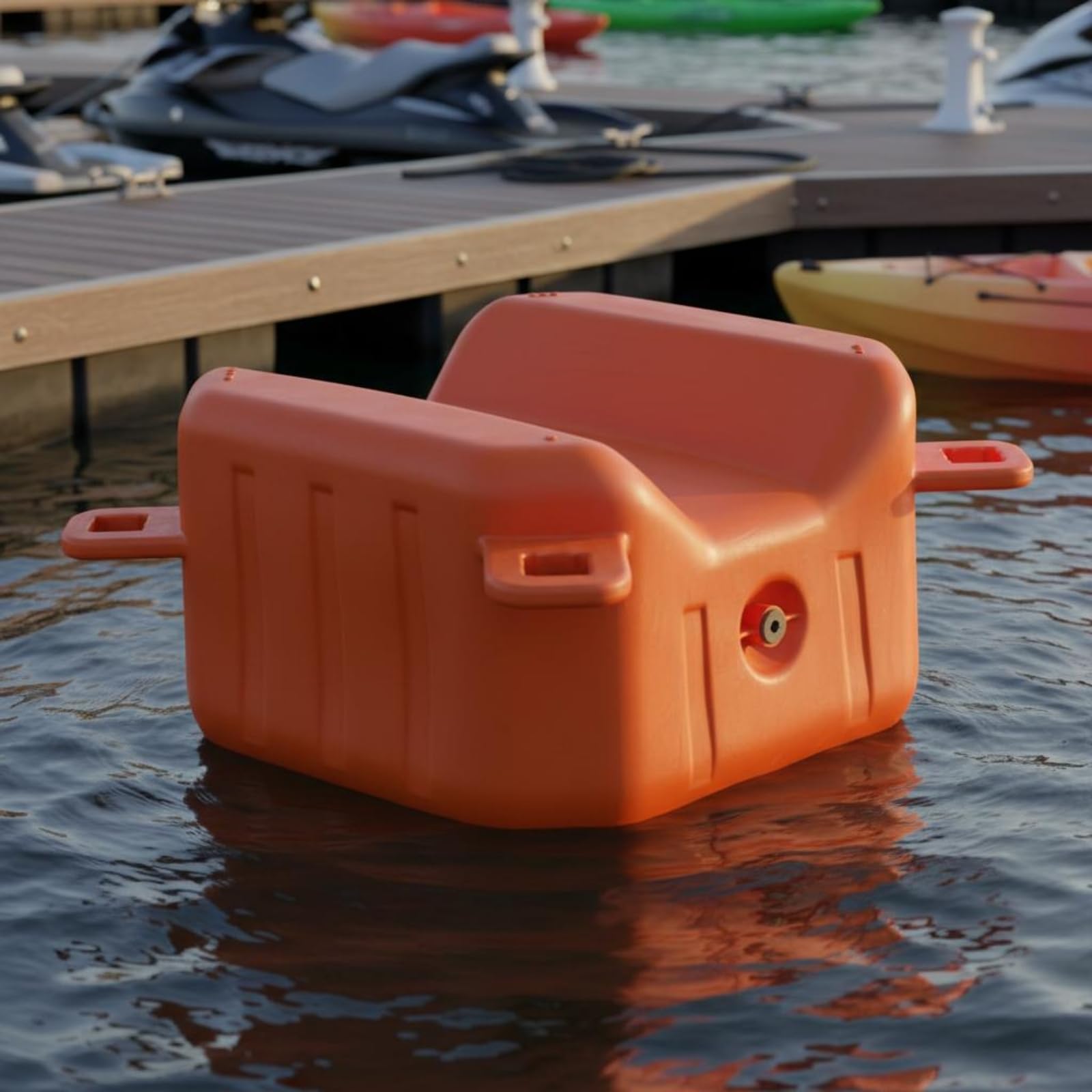 Sharplace Flotante para Muelle Base en HDPE Rígido con Superficie Lisa y Moldeados Visibles Apta para y Conexión Sencilla Adecuada para Deportes Acuáticos