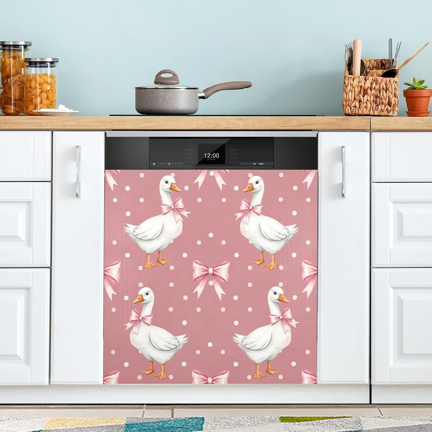 QUGRL Music Instruments Notes Pattern Dishwasher Magnet Cover Front Door Decorative Refrigerator Covers Magnetic Sheet Sticker Wash Machine Fridge Panel Decal for Kitchen Appliance 23x26 in