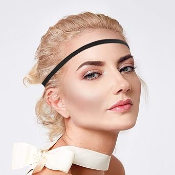 24 Pieces Thin Sports Elastic Headbands Black Skinny Athletic Exercise Hair Bands No Crease Soft Sweatband for Men Women Workout Running Football, Basketball, Soccer, Tennis, Yoga, Sports, Non Slip
