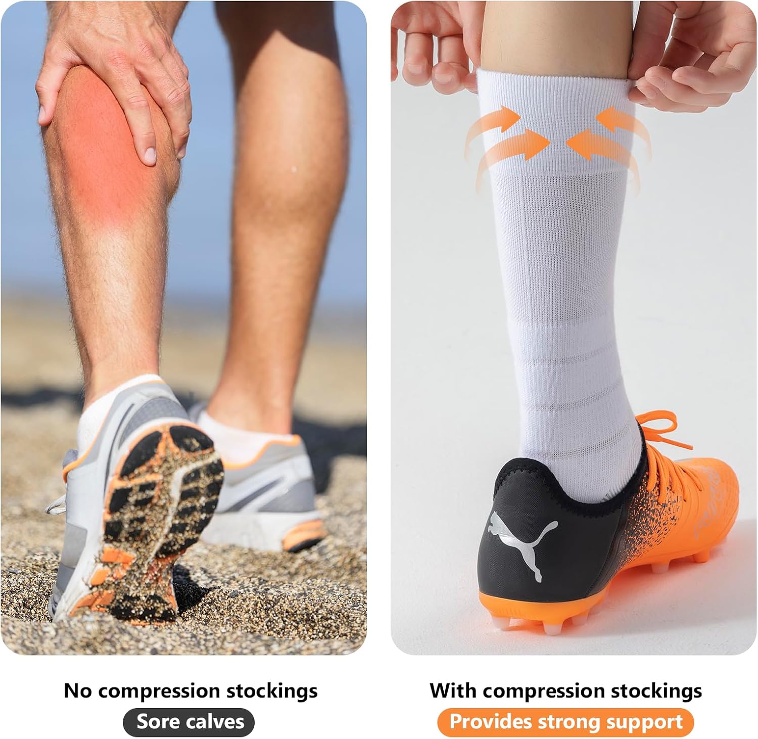 Over-the-Calf Compression socks, Football Baseball Soccer Socks for Men/Women/Youth, With Cushioned&Moisture Wicking
