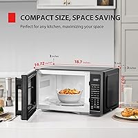 Vista 2 de TOSHIBA ML4-EM09PA(BS) - Horno microondas pequeño de encimera con 6 menús automáticos, función de silencio, bloqueo infantil, artículos esenciales