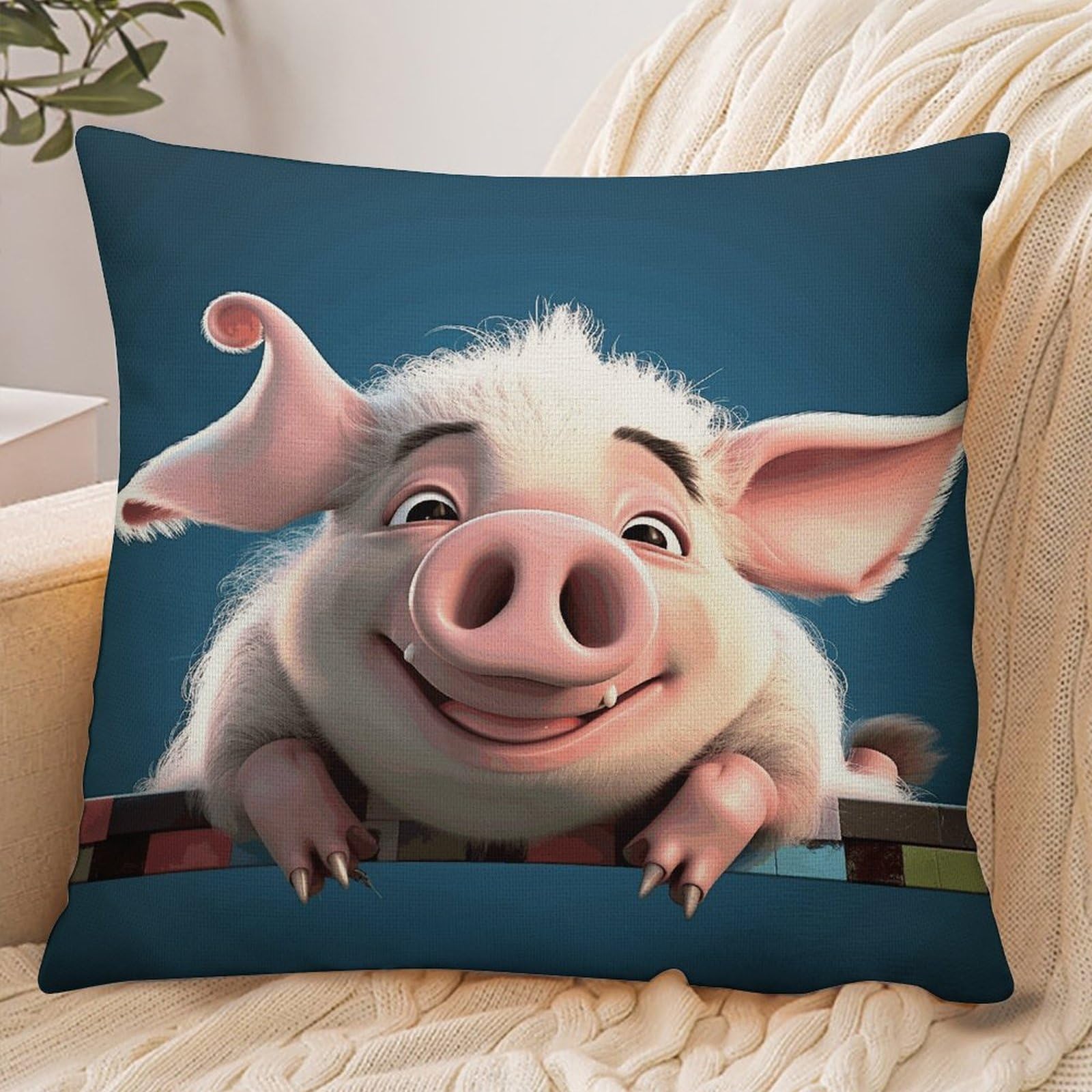 Fekiloot Style Funny Pig Pillowcase Pillow Sham Pillow Case