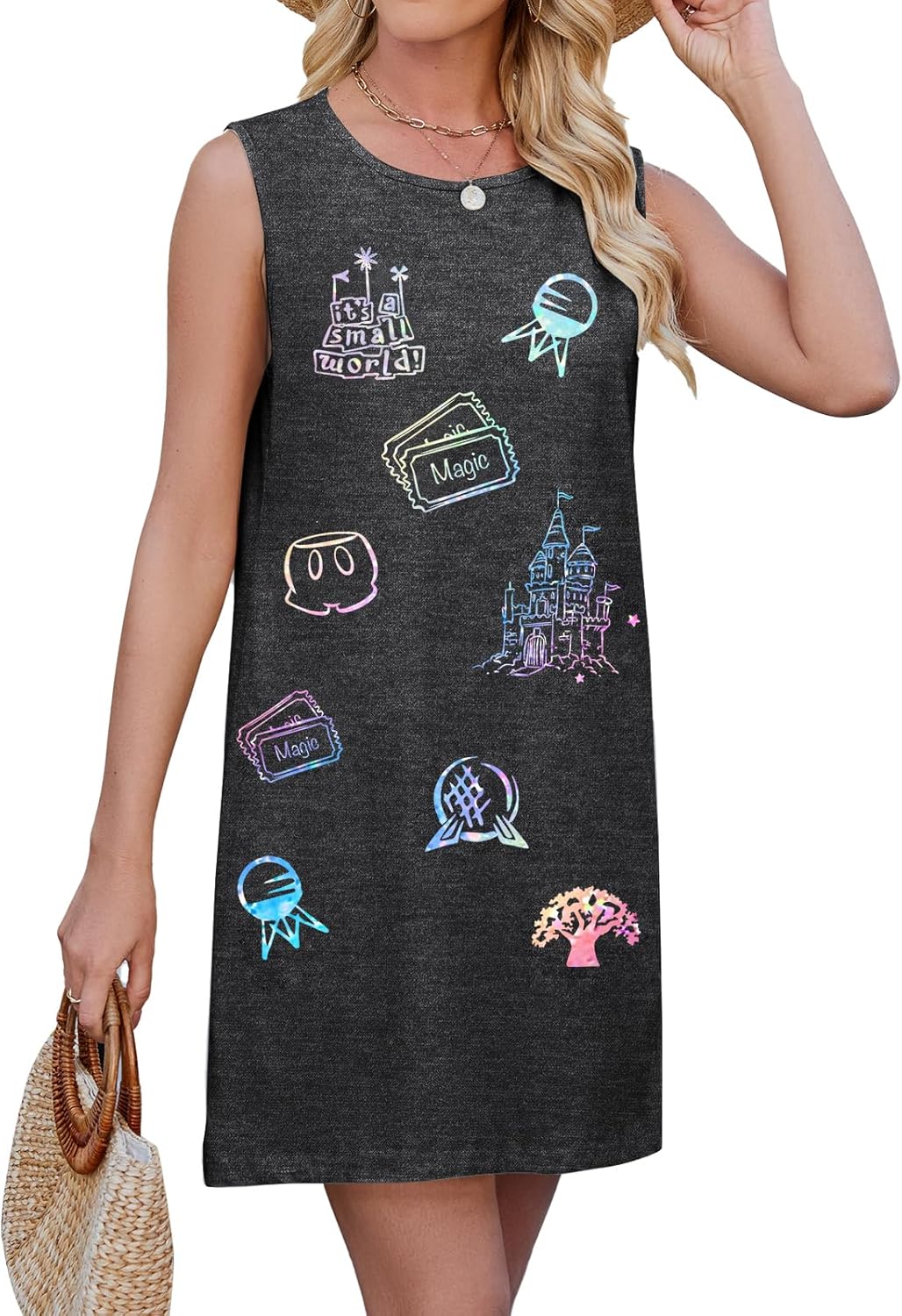 Magical princess dress for family vacation sleeveless kneelength outfit