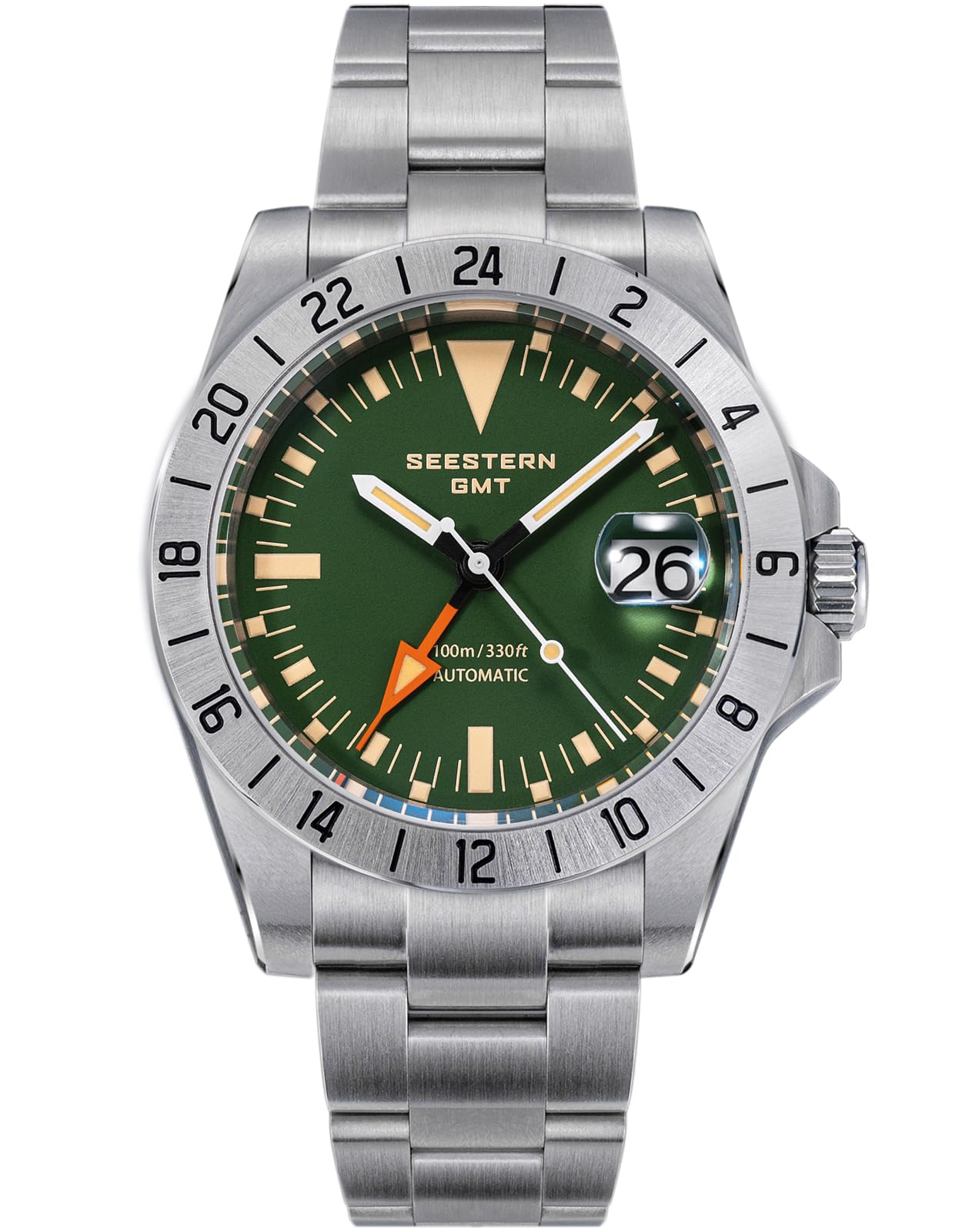 Sugess BB GMT S436-2.G - Orologio meccanico da uomo, in vetro zaffiro, 100 m