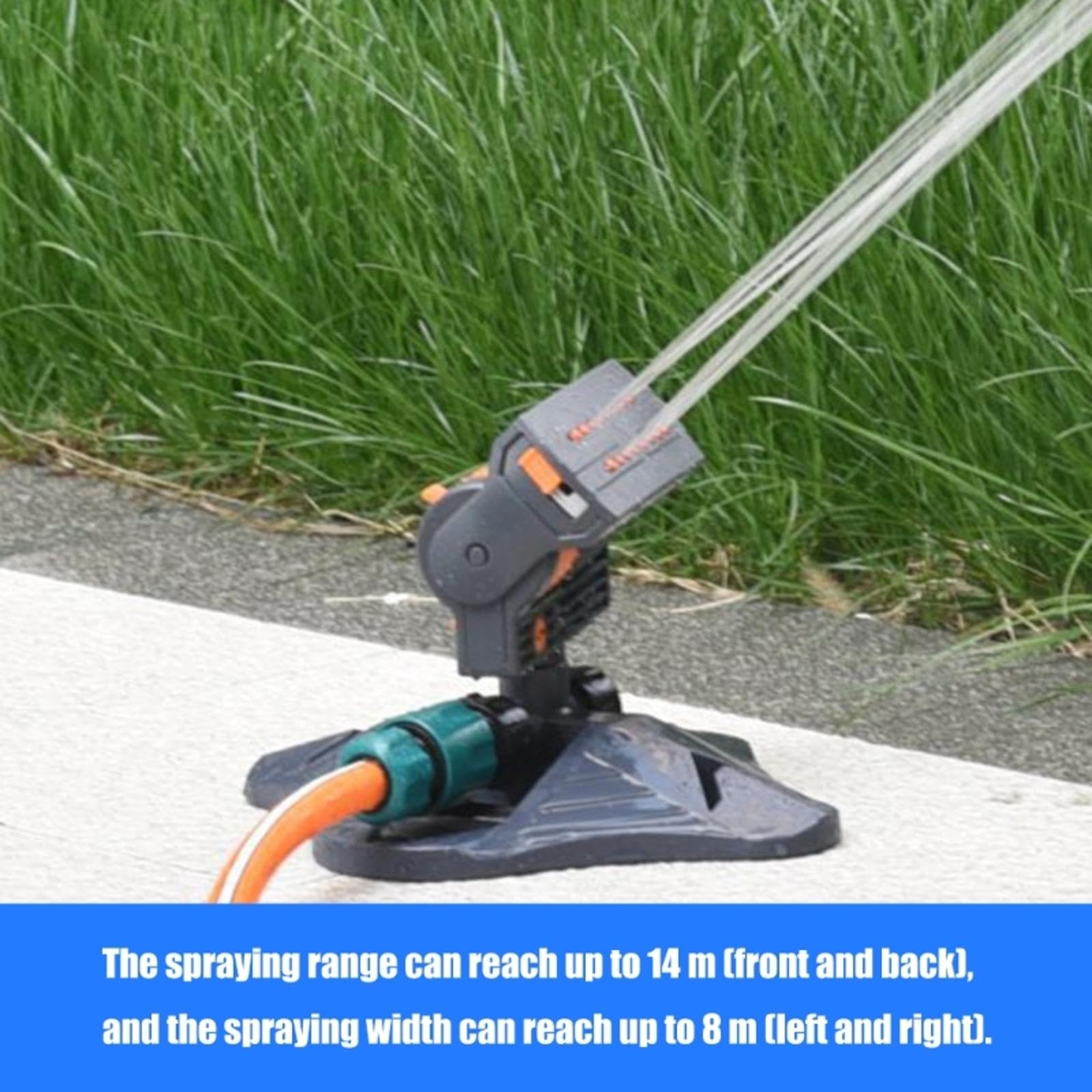 Irrigatore regolabile aggiornato per prati, cortili e giardini con testa oscillante a 16 ugelli per un'ampia area di copertura