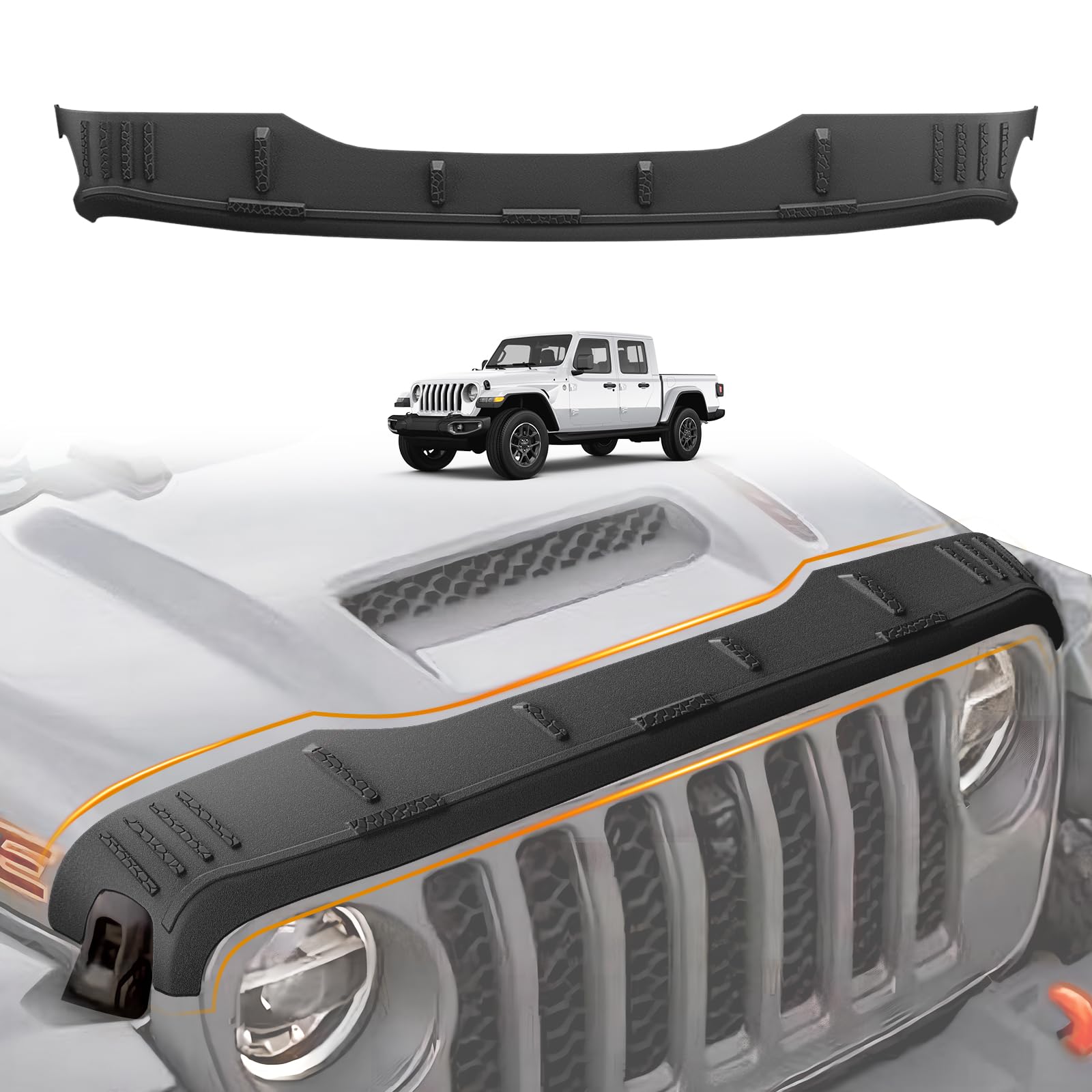 TripleAliners Hood Deflector Protector for Gladiator 2020+ &amp; 2018+ Wrangler