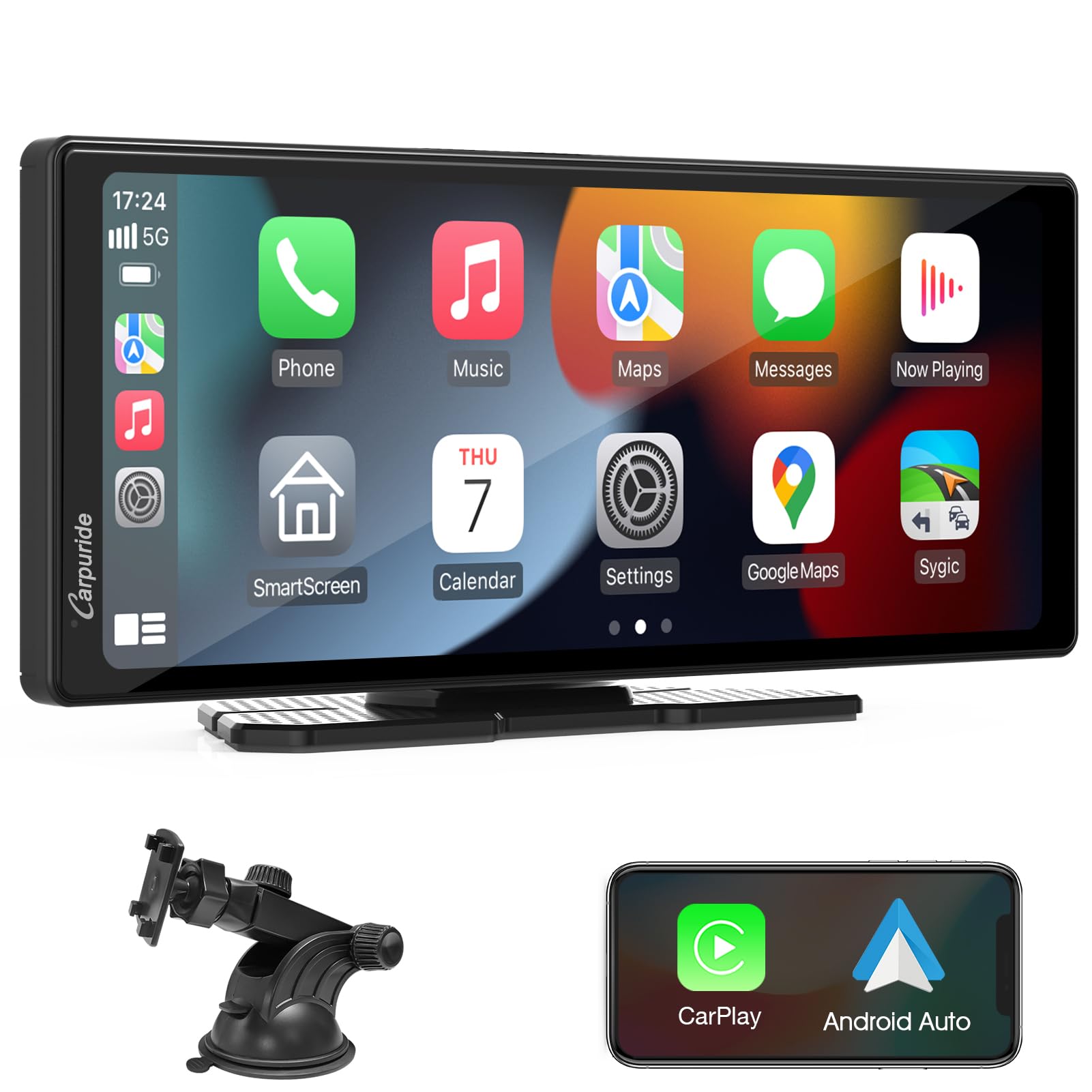 Carpuride W903 AutoRadio Sans Fil CarPlay & Android Auto - Écran 9,3" IPS, Caméras 4K, Bluetooth - Compatible Tous Véhicules