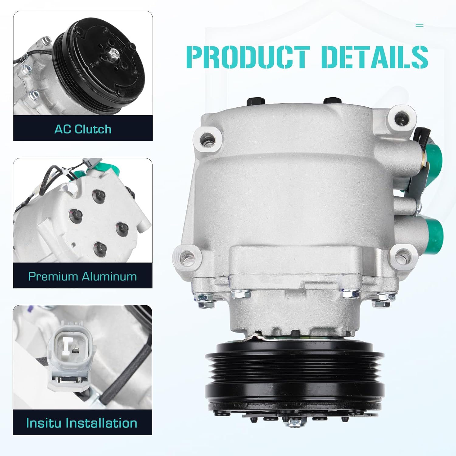 A/C Compressor with Clutch for Honda Civic 1.5L 1994-1995 & 1.6L 1994-2000, Civic del Sol S 1.5L 1994-1995 & 1.6L 1994-1997, CR-V 2.0L 1997-2001, Replaces 2003062, Air Conditioner