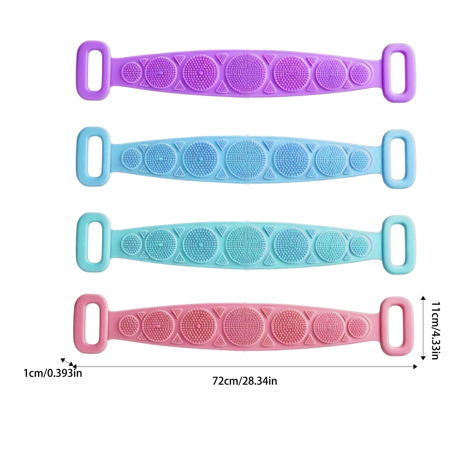 Pack de 4 cepillos exfoliantes corporales de silicona, de doble cara, secado rápido, para cuello, brazos, niños, hombres y mujeres, ideal para baño, gimnasio, viajes