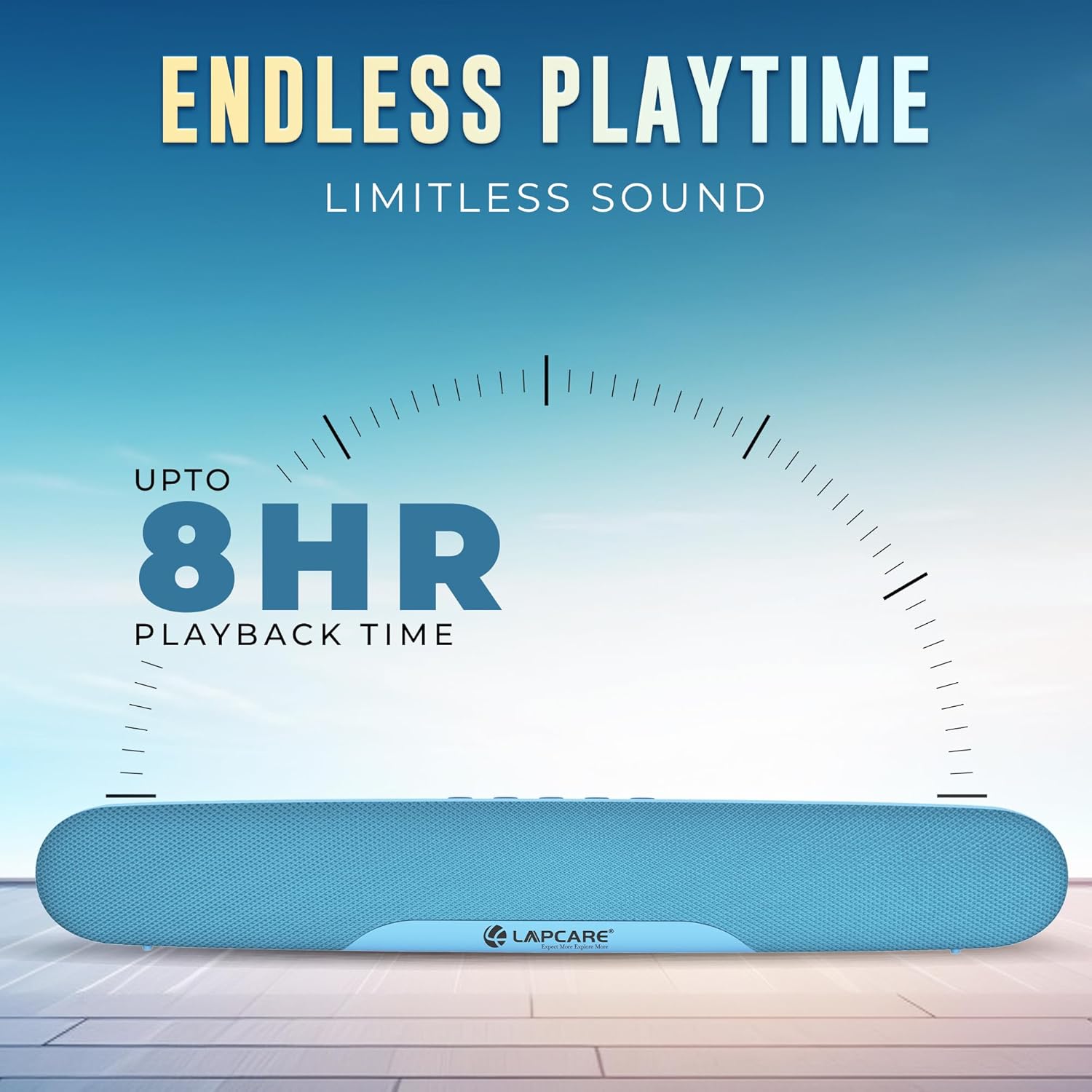 LAPCARE Musi Bar VI showing 8 hours playtime