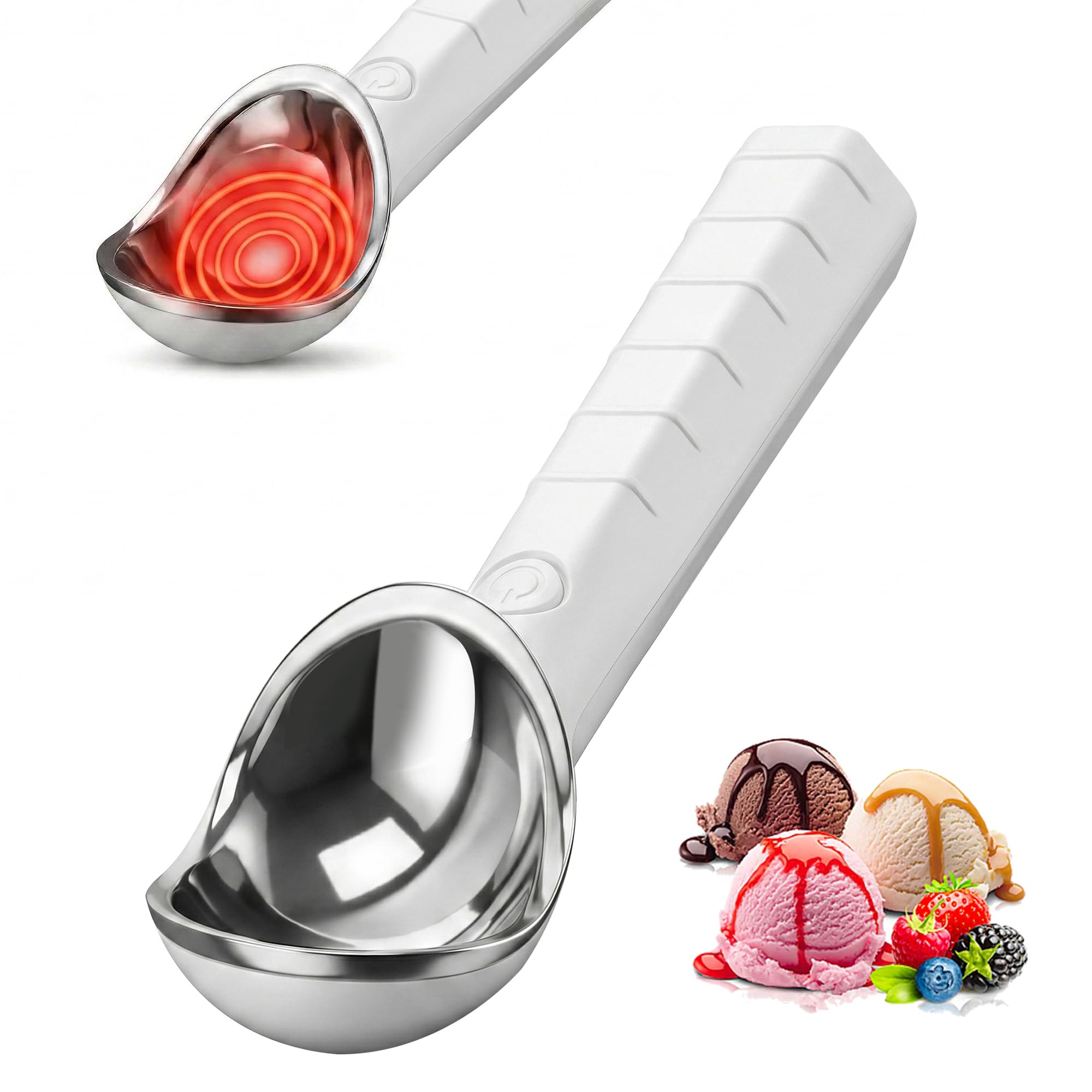 Rechargeable Heated Ice Cream Scoop, Electric Warming Ice Cream Scooper Up to 158°F Heating, IP67 Waterproof, Nonstick & Easy to Clean, Practical Kitchen Gadget, Gift for Dessert Lovers & Friends