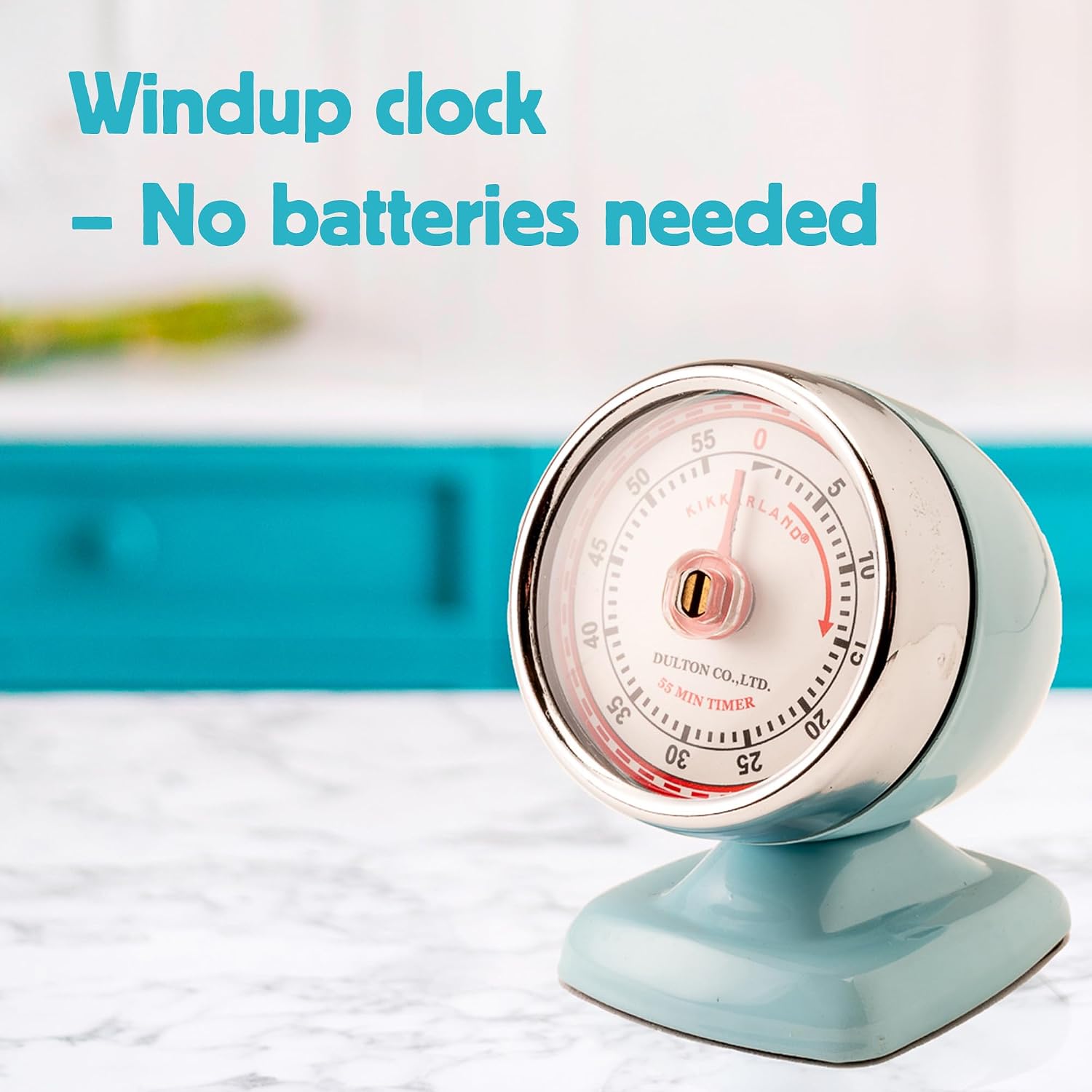 Kikkerland Vintage Streamline Timer – Retro Decor for Home & Kitchen – Windup Timekeeper in Red, view 8