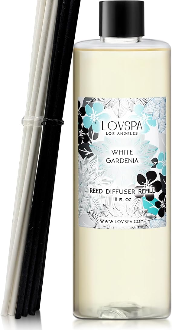 Amazon.com: LOVSPA Reed Diffuser Oil Refill/White Gardenia, Large 8oz ...