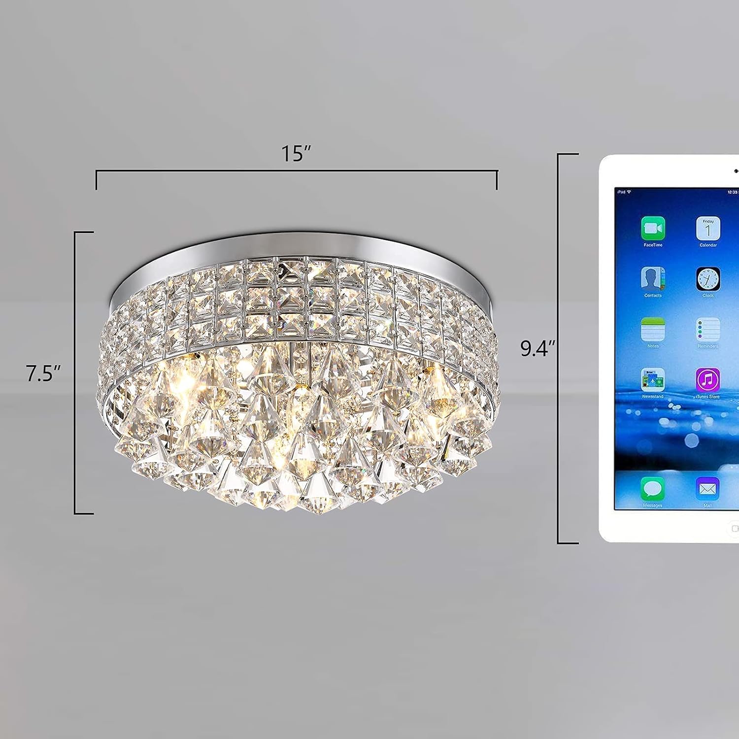 Bеѕt Cуbеr Mоndау 🔥 Maxax 4 Lights Crystal Chandelier, Modern Drum Ceiling Light Fixture Lamp, Raindrop Flush Mount Round Metal Shade, for Dining Room, Living Room, Bathroom, Bedroom, Chrome Crаzу Clеаrаnсе Maxax 4 Lights Crystal Chandelier, Modern Drum Ceiling Light Fixture Lamp, Raindrop Flush Mount Round Metal Shade, for Dining Room, Living Room, Bathroom, Bedroom, Chrome