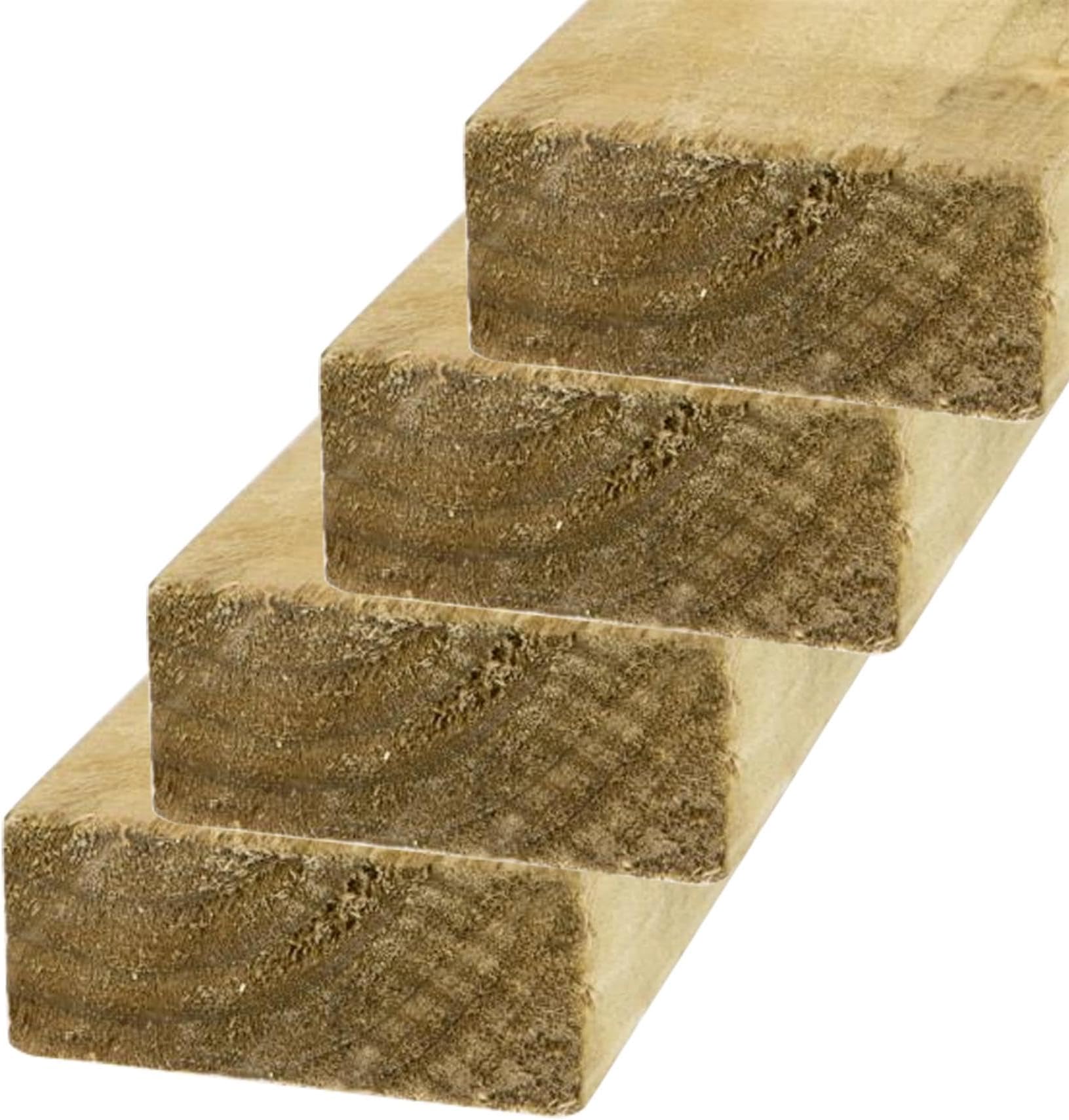 4x2 Treated Timber Lengths Wooden Batons Various Lengths[4x2 (100mm x 50mm),6ft (1800mm),pack of 4 lengths]