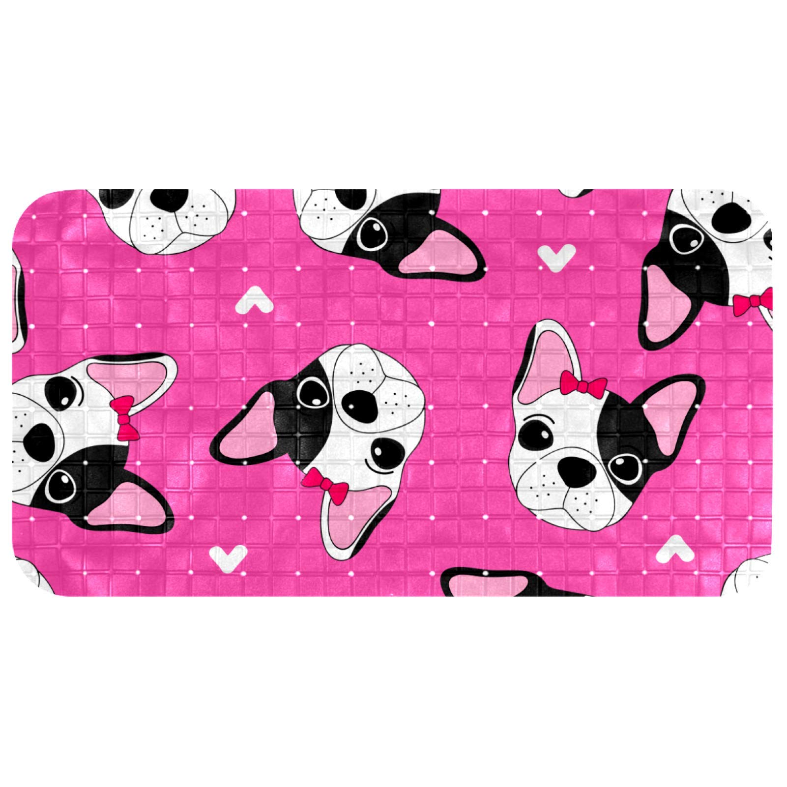 Tapis de bain Bennigiry anti-chute sans coutures doux motif chien