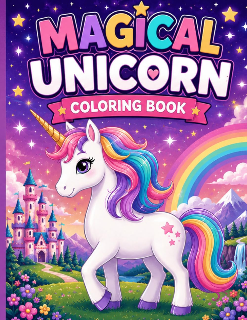 Magical Unicorn Coloring Book for Kids Ages 4–8: Fun and Easy Coloring Pages Featuring Cute Unicorns, Rainbows, Castles and Magical Adventures