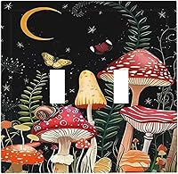 Vista 114 de Mid Century Morden Boho - Placa de pared para interruptor de luz dúplex de 1 banda, placa frontal decorativa eléctrica para receptáculo para baño