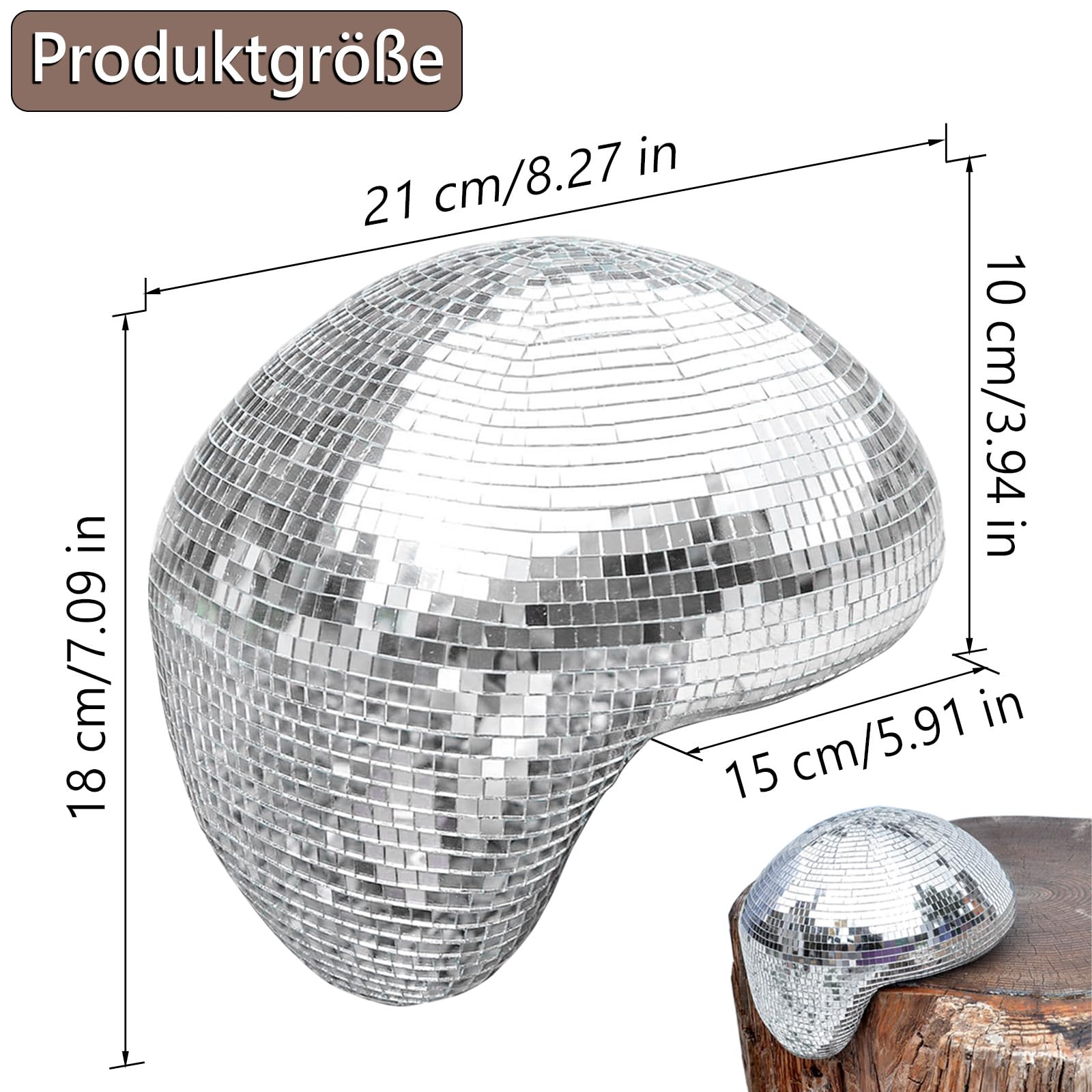 Spiegelkugel, Geschmolzene Disco Kugel für Party, Dekoration für Clubs, DJ Events, Hochzeit und Feierlichkeiten, Lichteffekte und Atmosphäre für Verschiedene Anlässe